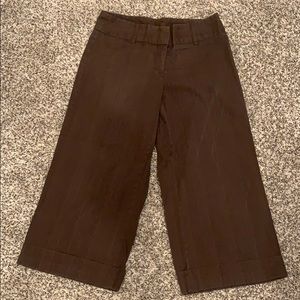 Wide Leg Cuffed Capri Slacks